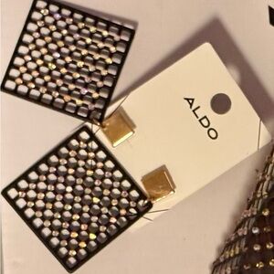 ALDO Gold and Black Geometric Earrings